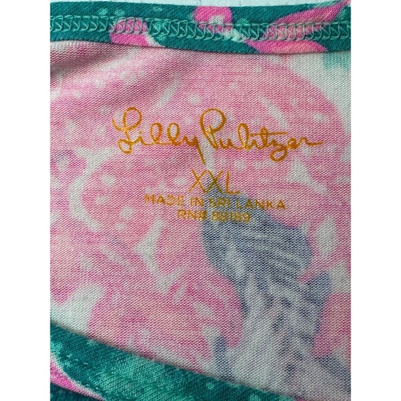 Lilly Pulitzer Tank Top Womens XXL Pink Green Floral Print Sleeveless Preppy - Picture 5 of 11